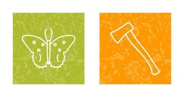 Butterfly and Wood Cutter Icon vector