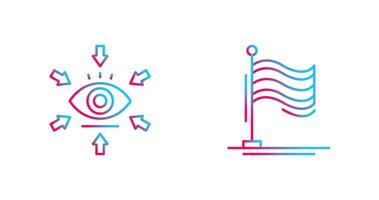 visualización y bandera icono vector