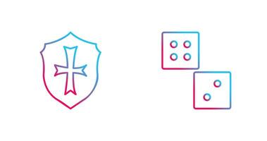 Dice and Shield Icon vector