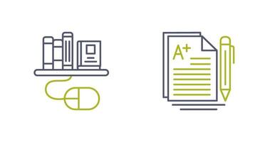 Digital Library and Essay Icon vector