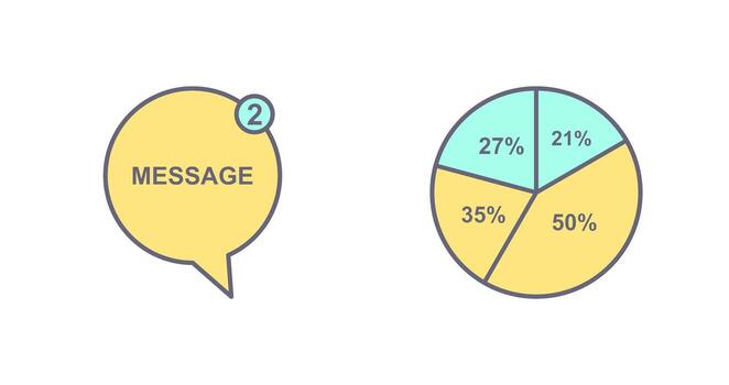 Message Bubbles and Pie Chart Icon vector