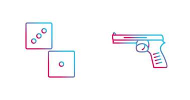 dado y pistola icono vector