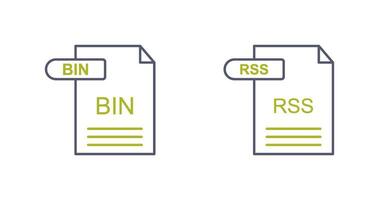 BIN and RSS Icon vector