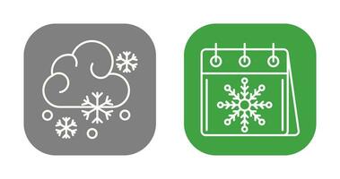 Snowy and Calender Icon vector