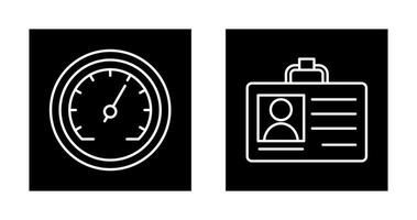 Id Card and Speedometer  Icon vector