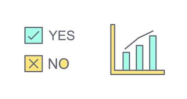 Yes No Option and Statistics Icon vector