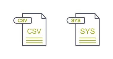 CSV and SYS Icon vector