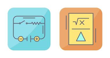 eléctrico circuito y fórmula icono vector