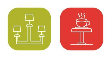 Lamp and Coffee Table Icon vector