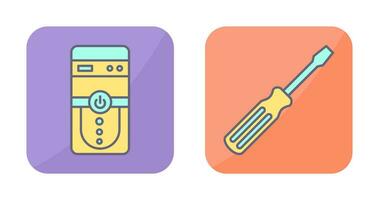 Cpu and Screw driver Icon vector