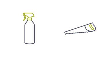 Spray bottle and Handsaw Icon vector