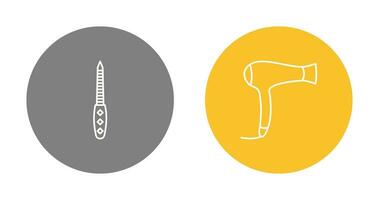 Nail File and Hair Dryer Icon vector