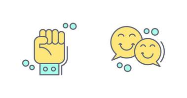 Fist and Chatting Icon vector