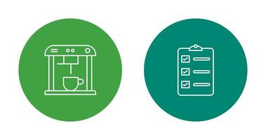 coffee machine and order list Icon vector