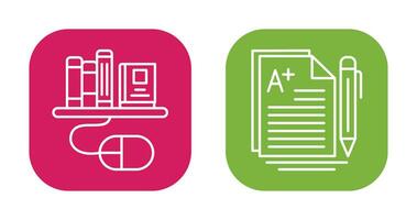 Digital Library and Essay Icon vector