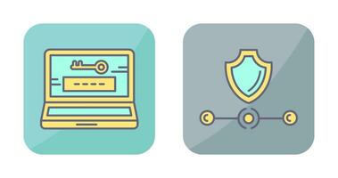 contraseña y vpn icono vector