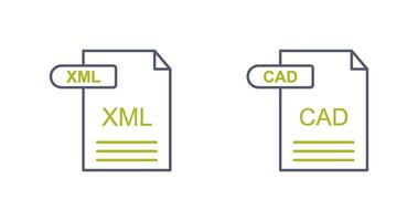 XML and CAD Icon vector