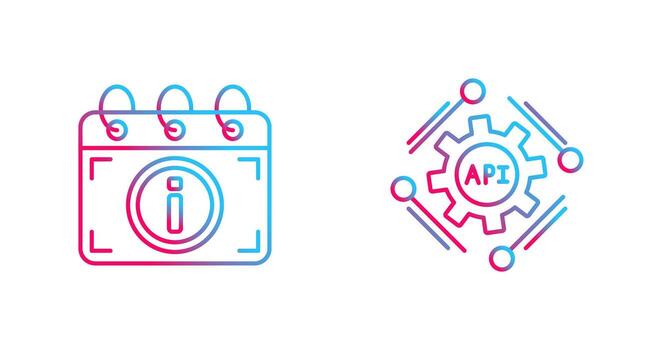 api y calendario icono vector