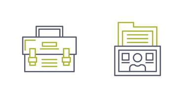 Briefcase and Folder Icon vector