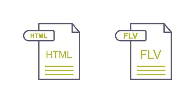 HTML and FLV Icon vector
