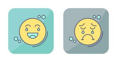 Loughing and Unhappy Icon vector