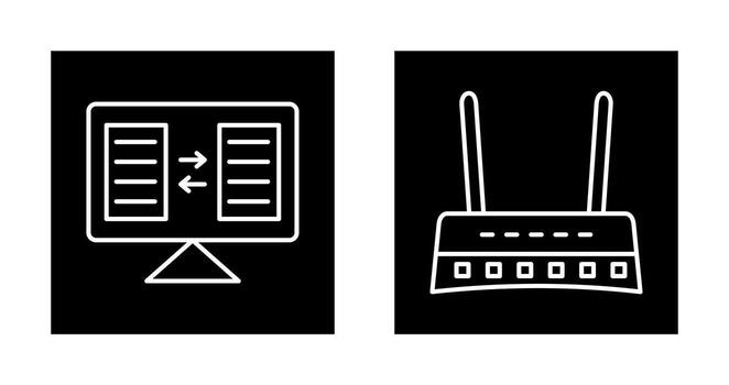 File Sharing and Router Icon vector