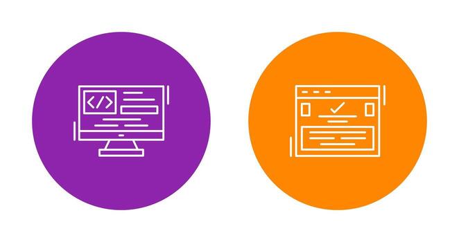 codificación y completar icono vector