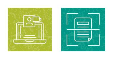 Video Call and Scan Icon vector