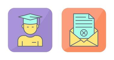 Graduate Student and Rejection Of A Letter Icon vector