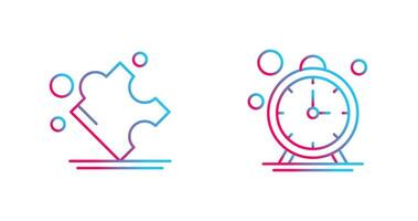 Puzzle and Stop Watch Icon vector