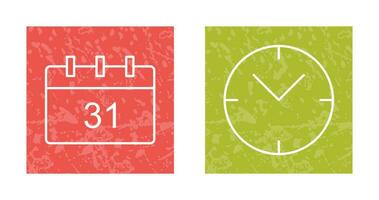 icono de calendario y reloj vector