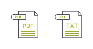 PDF and TXT Icon vector