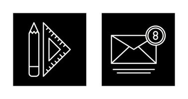 set square and mail Icon vector