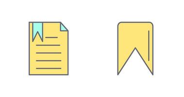 bookmarked document and Bookmark Icon vector