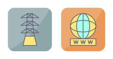 tower and world wide web Icon vector