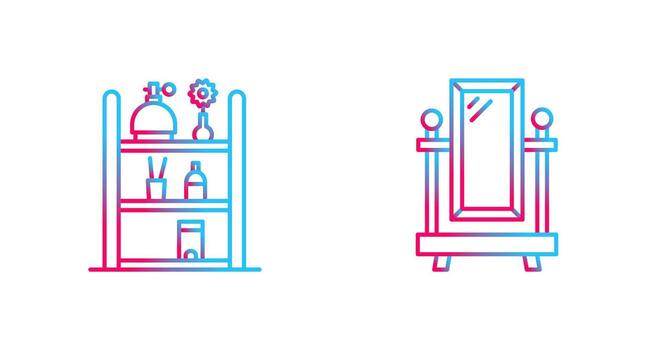 Shelf and Floor Mirror Icon vector