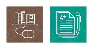 Digital Library and Essay Icon vector