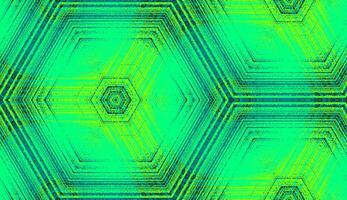 Seamless abstract geometric textured pattern in green colors. Symmetric hexagon concentric ornament for digital paper, textile printing, wallpaper background design vector