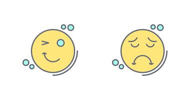 Wink and Sad Icon vector