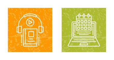 Timetable and Audio Book Icon vector