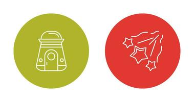 space capsule And falling stars Icon vector