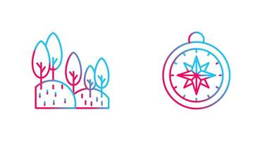 Forest and Compass Icon vector