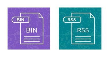 BIN and RSS Icon vector