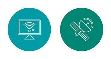 Disconnected Network and Satellite Icon vector