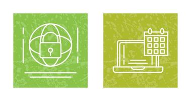 Internet Security and Calendar Icon vector