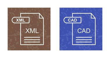 XML and CAD Icon vector