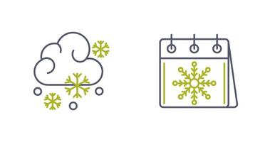 Snowy and Calender Icon vector