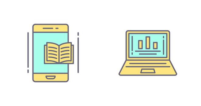 E Book and Presentation Icon vector