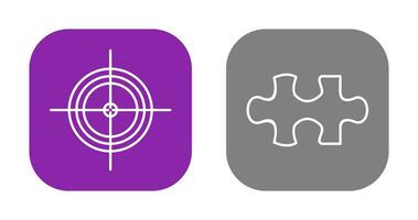 Target and Puzzle Piece Icon vector