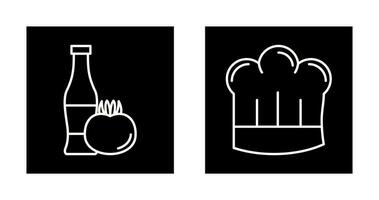 Tomato ketchup and Chef Hat Icon vector